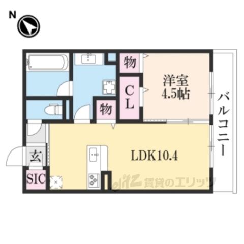 クレア長浜STA(1LDK/1階)の間取り写真