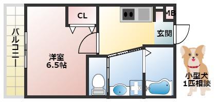 GROOVE住吉(1K/3階)の間取り写真