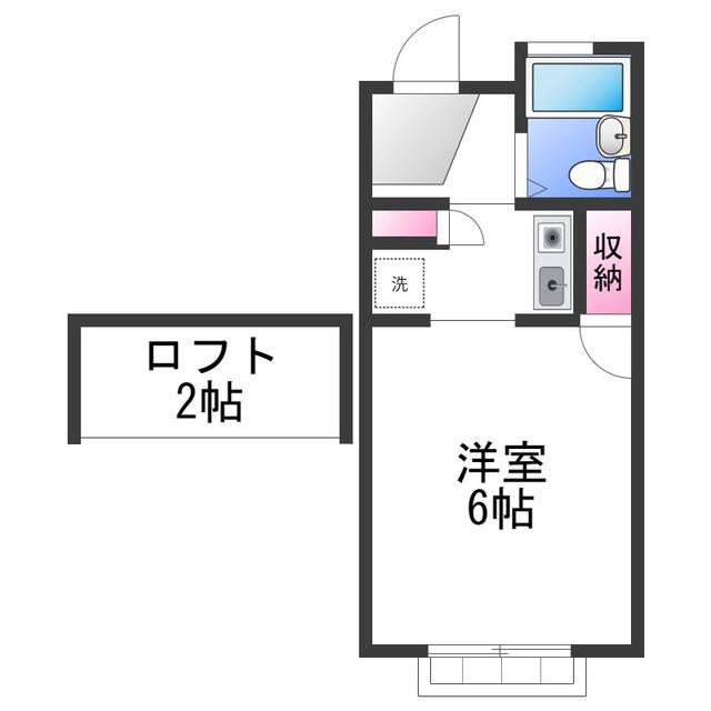 レオパレス千亀利(1K/2階)の間取り写真