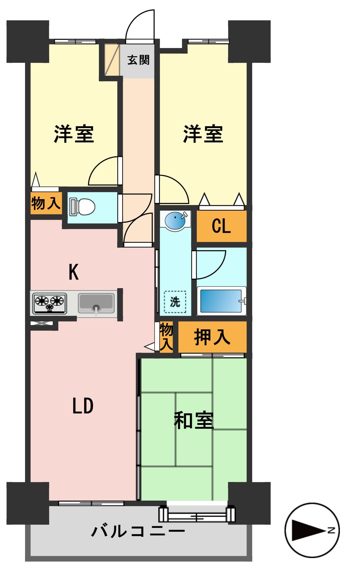 ライオンズガーデン新小岩(3LDK/8階)の間取り写真