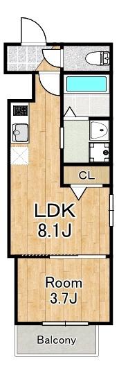 ファインステイツII(1LDK/3階)の間取り写真