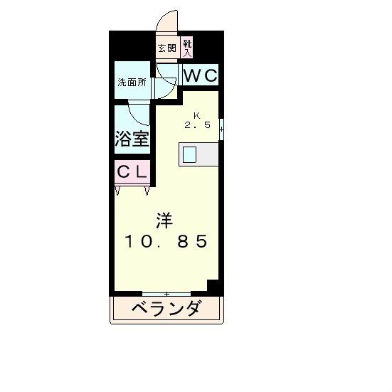 エンゼルプラザイースト1(1K/8階)の間取り写真