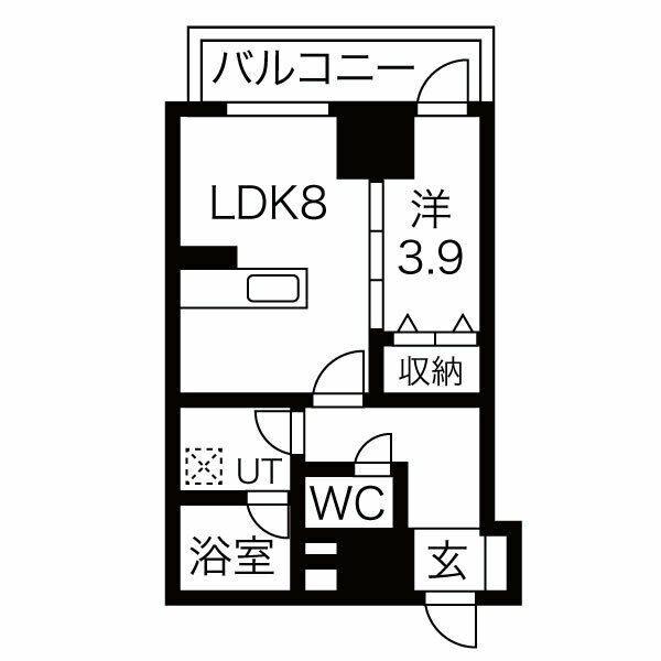 クリスタルガーデン栄町(1LDK/11階)の間取り写真
