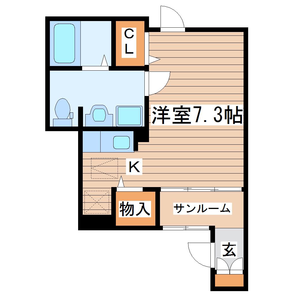 イリーデ(1K/1階)の間取り写真