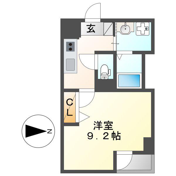 ARTIZA浅間町(1K/10階)の間取り写真