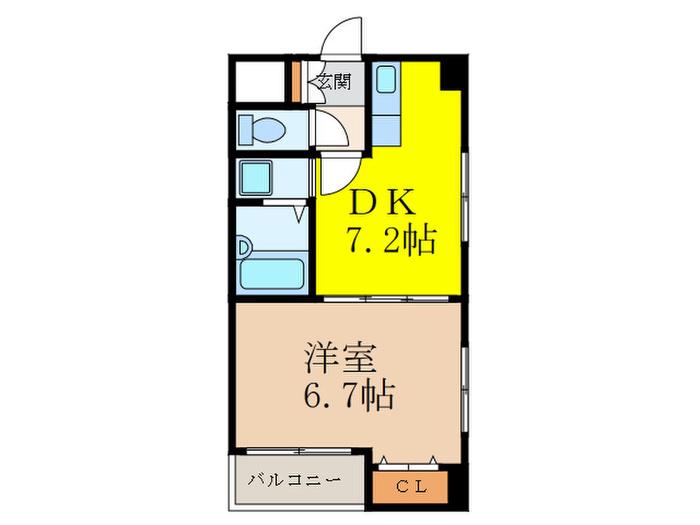 フレンテ新大阪(1DK/10階)の間取り写真