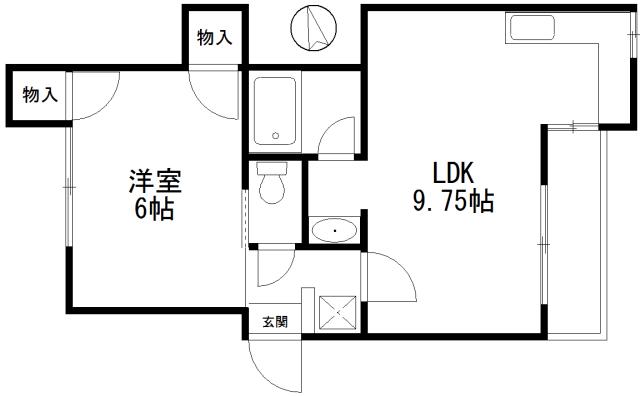 藤波ハイツ(1LDK/2階)の間取り写真