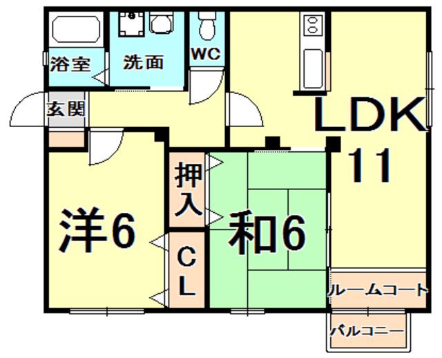 シャルムカスティーロ(2LDK/2階)の間取り写真