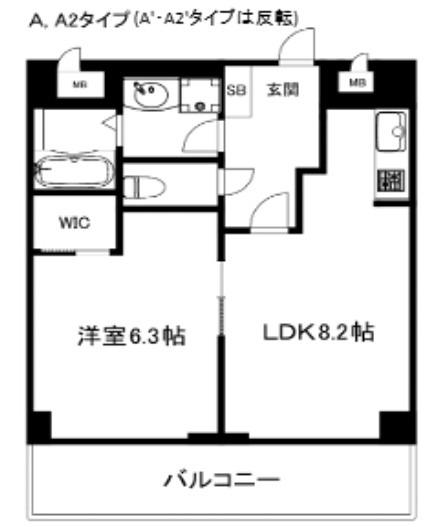 フレール緑地公園II(1LDK/4階)の間取り写真