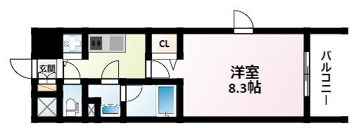 MDI.J ESAKA COURT(1K/6階)の間取り写真