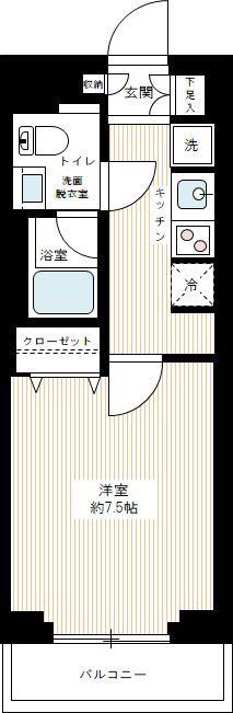 AZEST亀戸II(1K/3階)の間取り写真
