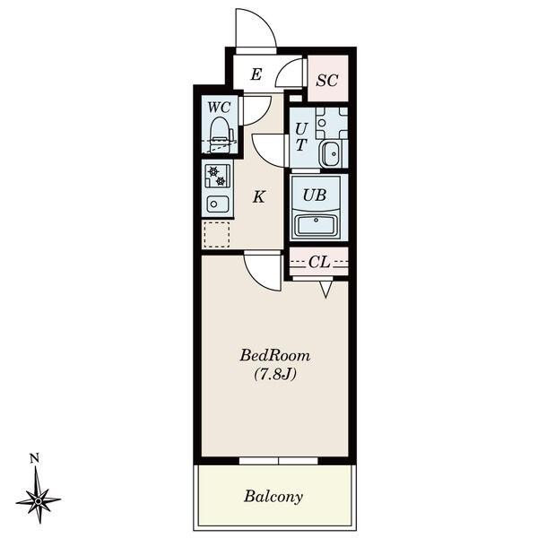 S-RESIDENCE尾頭橋BEAUTE(1K/9階)の間取り写真