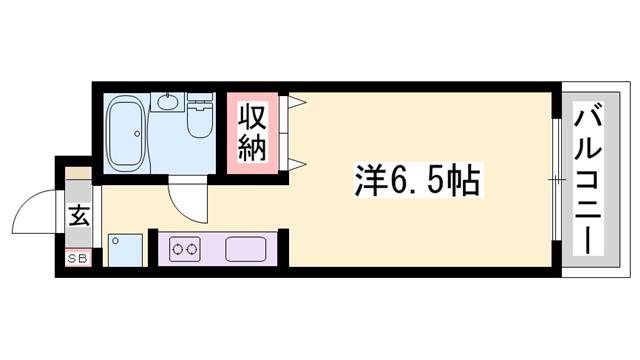ジュネス北在家(ワンルーム/4階)の間取り写真