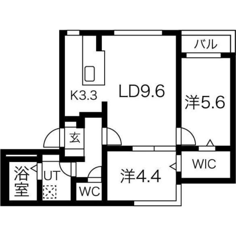 ホテイソン(2LDK/4階)の間取り写真