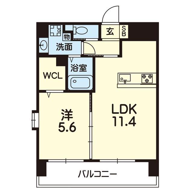 リバティハウス近見(1LDK/9階)の間取り写真