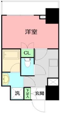 GRANDREVE横濱 II(1K/6階)の間取り写真