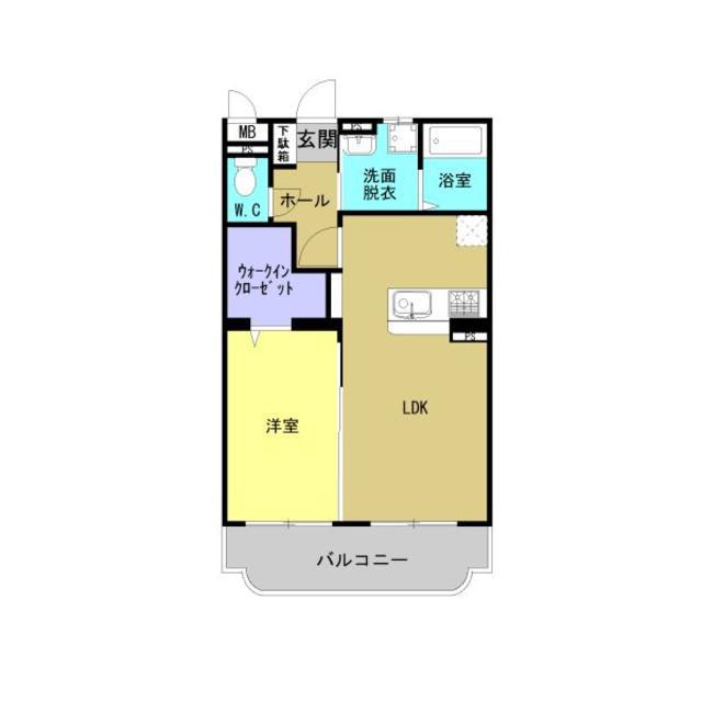 ソレイユ51(1LDK/1階)の間取り写真