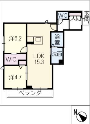 FRIENDS.北丸之内(2LDK/3階)の間取り写真
