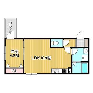 LE COCON(1LDK/2階)の間取り写真