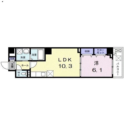メゾン大淀(1LDK/1階)の間取り写真