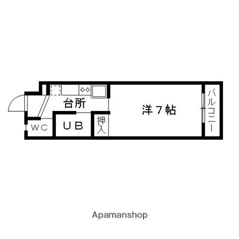 ガーデンハイム有松(1K/1階)の間取り写真