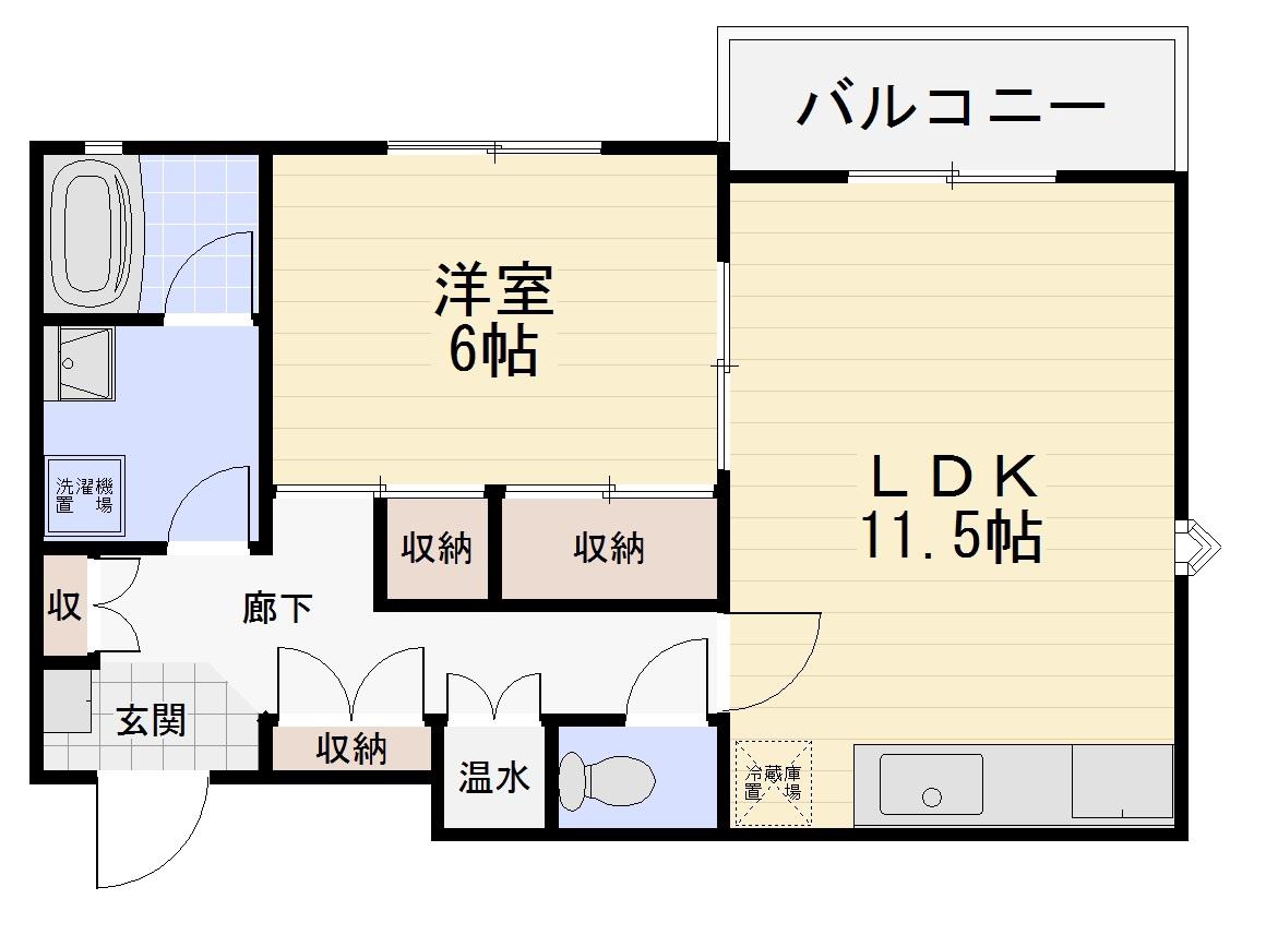 大清台ロイヤルハイツ(1LDK/3階)の間取り写真