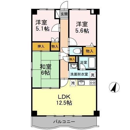 ビヴァシティ函南(3LDK/3階)の間取り写真