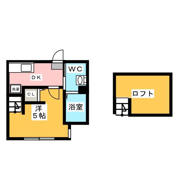 カンパーナ鶴間(1K/2階)の間取り写真