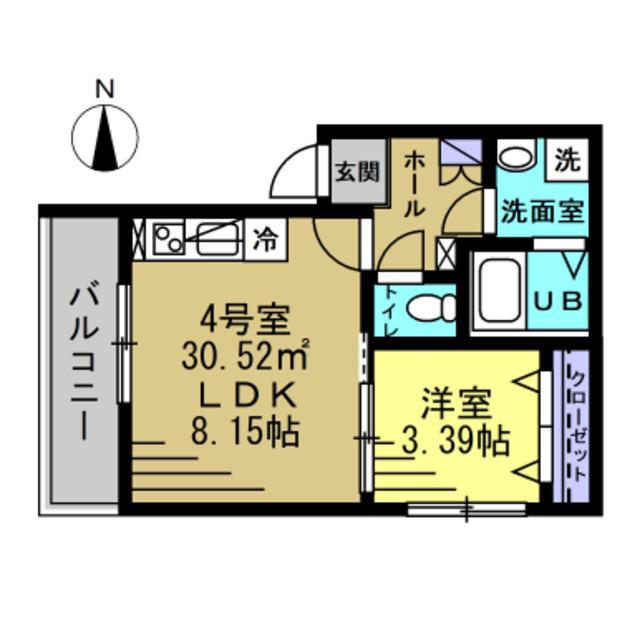 ワイケー南流山(1LDK/3階)の間取り写真
