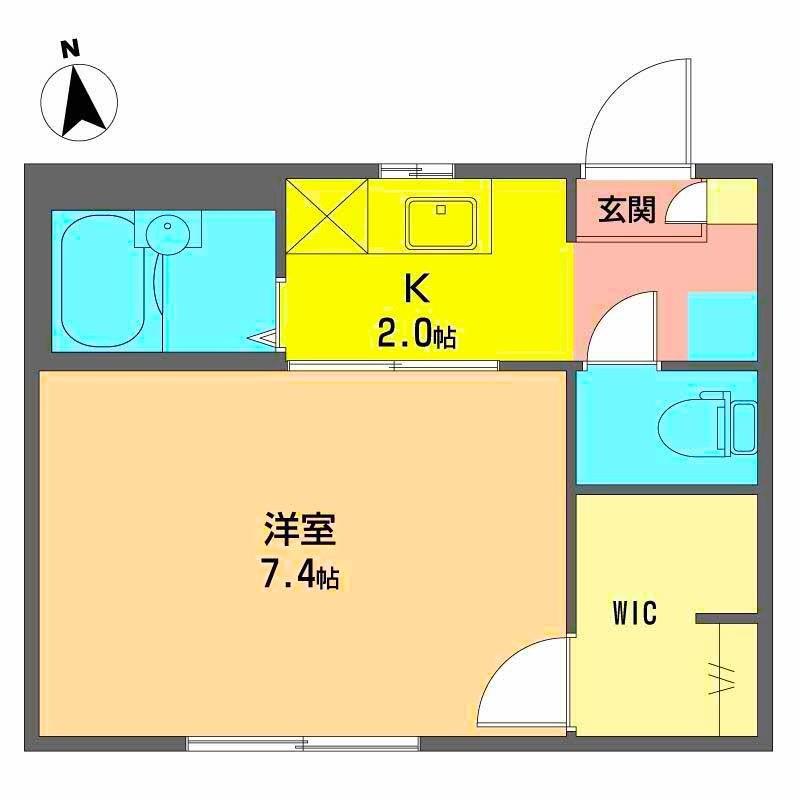 K・ボナール(1K/2階)の間取り写真