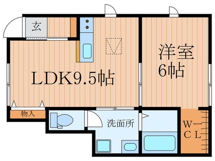 石川ハイム(1LDK/1階)の間取り写真