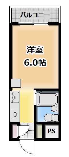 だるま堂ビル(1K/2階)の間取り写真