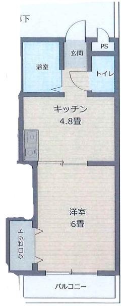 パルエミール(1DK/3階)の間取り写真
