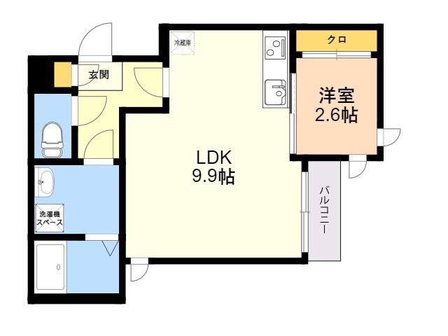 GRANDTIC L 二日市(1LDK/1階)の間取り写真