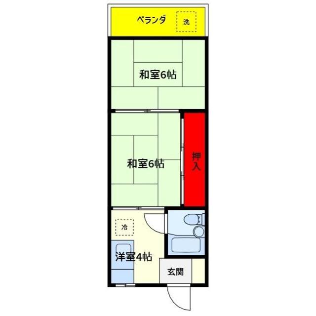 マンション松村(2K/2階)の間取り写真