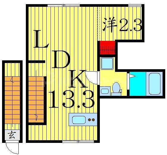 パルティータ四つ木(1LDK/3階)の間取り写真