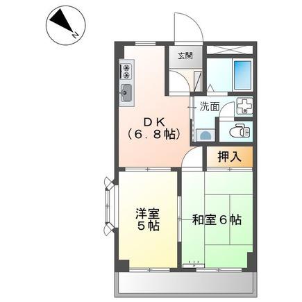 エスポアメゾン(2DK/3階)の間取り写真
