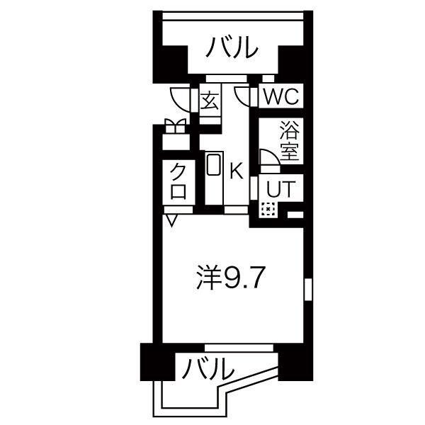 CASTELLO ASSO(1K/8階)の間取り写真
