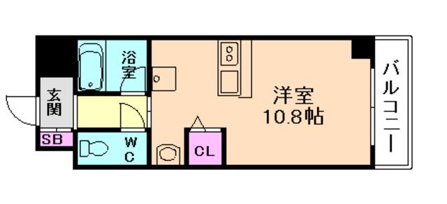 ラナップスクエア南森町NEXTSTAGE(ワンルーム/9階)の間取り写真