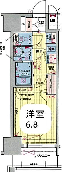 プレサンス新栄リベラ(1K/7階)の間取り写真
