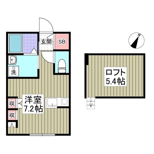 JR高崎線 桶川駅 徒歩6分 2階建 築2年(ワンルーム/1階)の間取り写真