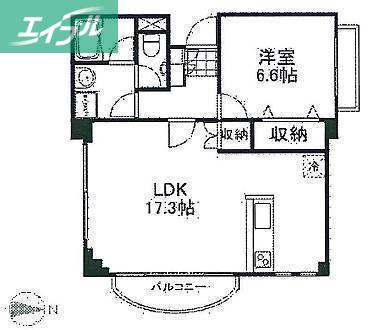谷万成プリーモ(1LDK/2階)の間取り写真