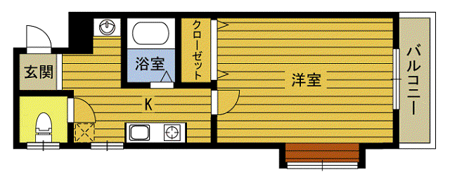 シャインいけしま(1K/3階)の間取り写真