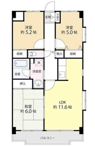 ツインアベニュー(3LDK/1階)の間取り写真