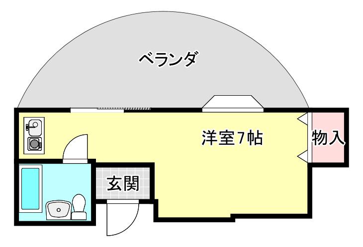 ソレイユ(ワンルーム/5階)の間取り写真