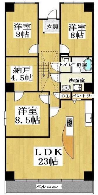 アプリコ(3LDK/11階)の間取り写真