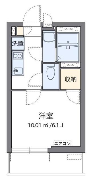 クレイノアレグリアスII(1K/3階)の間取り写真