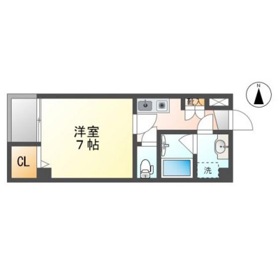 SEMS富田町マンション(1K/5階)の間取り写真