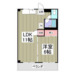 ラビットハウス松葉(1LDK/2階)の間取り写真