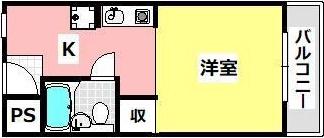 プラットホーム川端通(ワンルーム/4階)の間取り写真